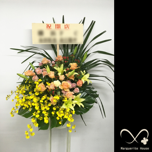 港区南青山の美容室サロン開店祝いで贈られたスタンド花